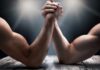 Electric Muscle Stimulators: FDA Draws Hard Line Two muscular arms locked in an arm wrestling match